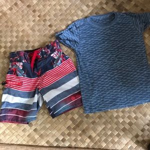 Toddler 2T Quicksilver boardies w/ Kealopiko shirt